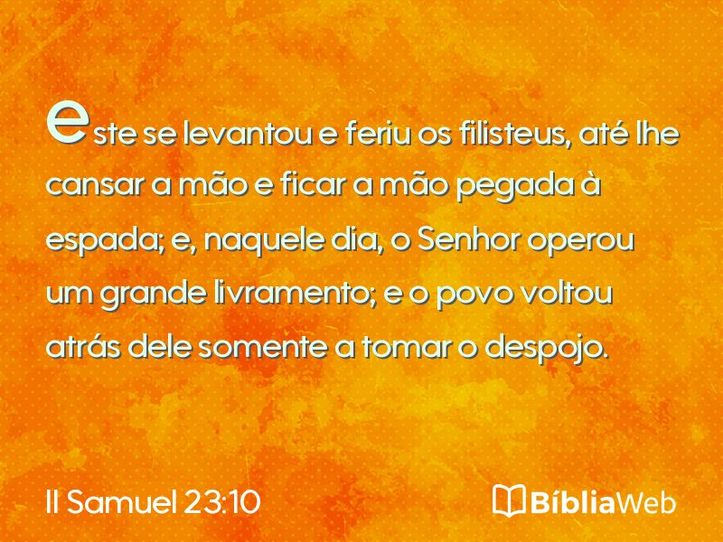 II Samuel 23:10 em imagem para compartilhar