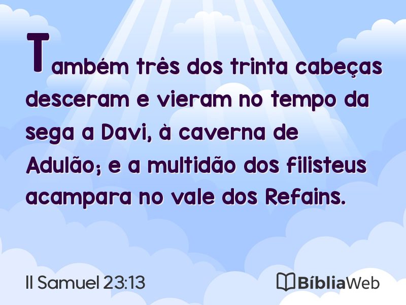 II Samuel 23:13 em imagem para compartilhar