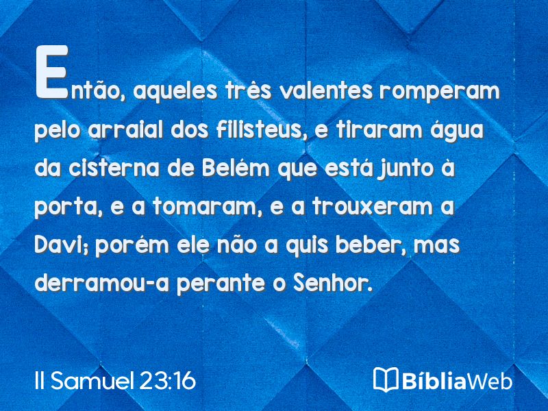 II Samuel 23:16 em imagem para compartilhar
