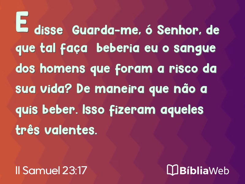 II Samuel 23:17 em imagem para compartilhar