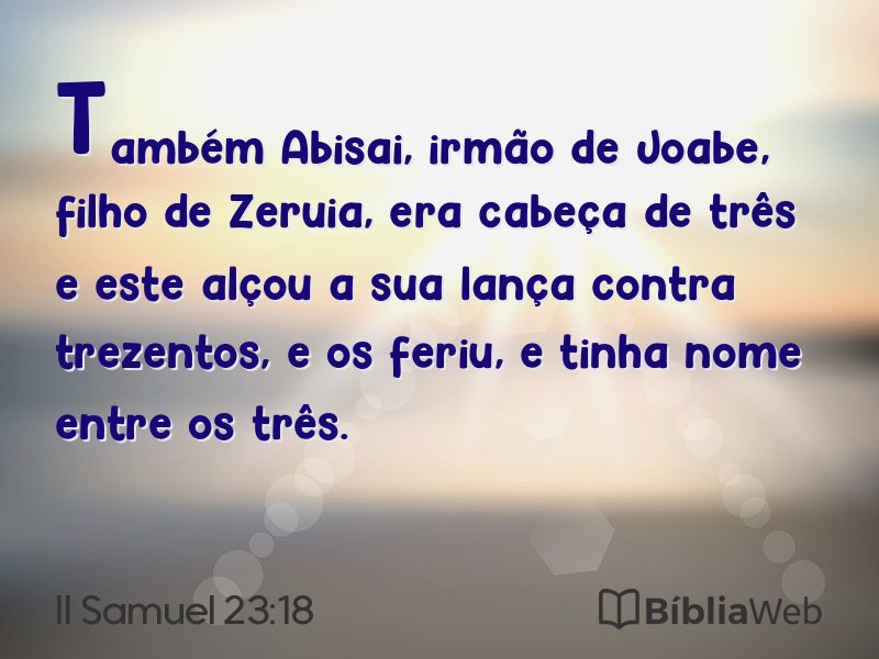 II Samuel 23:18 em imagem para compartilhar