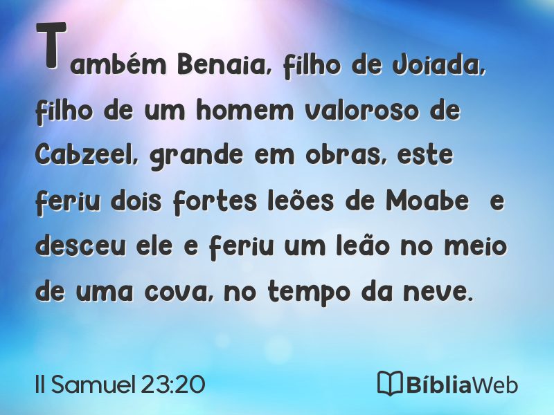 II Samuel 23:20 em imagem para compartilhar