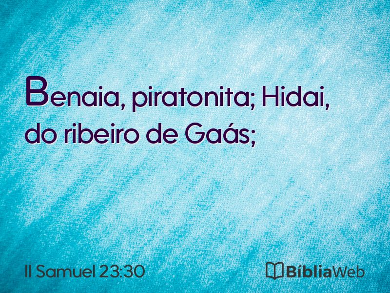 II Samuel 23:30 em imagem para compartilhar