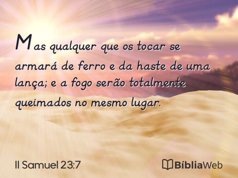 II Samuel 23:7 em imagem para compartilhar