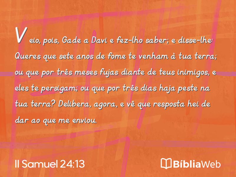 II Samuel 24:13 em imagem para compartilhar