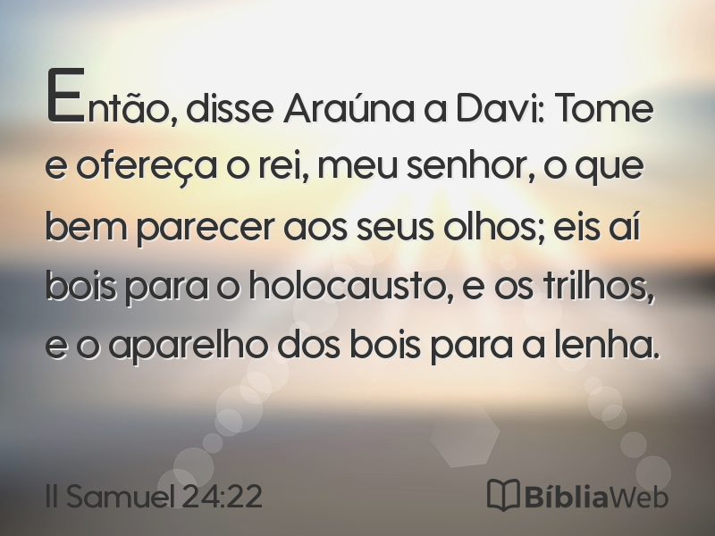 II Samuel 24:22 em imagem para compartilhar