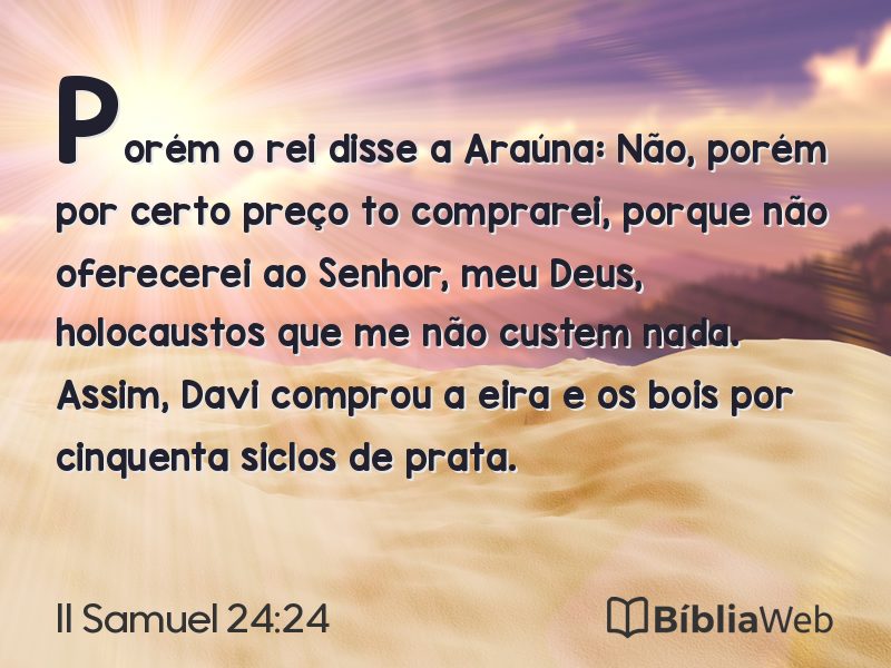 II Samuel 24:24 em imagem para compartilhar