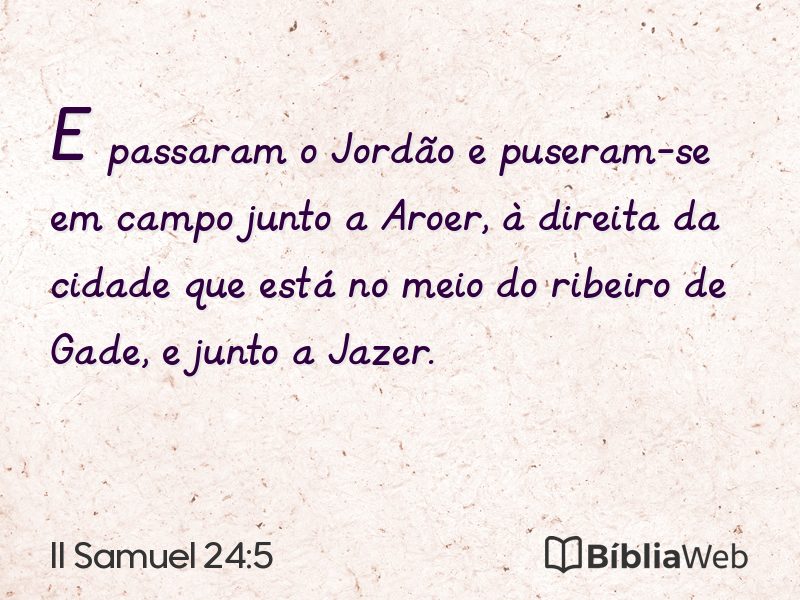 II Samuel 24:5 em imagem para compartilhar