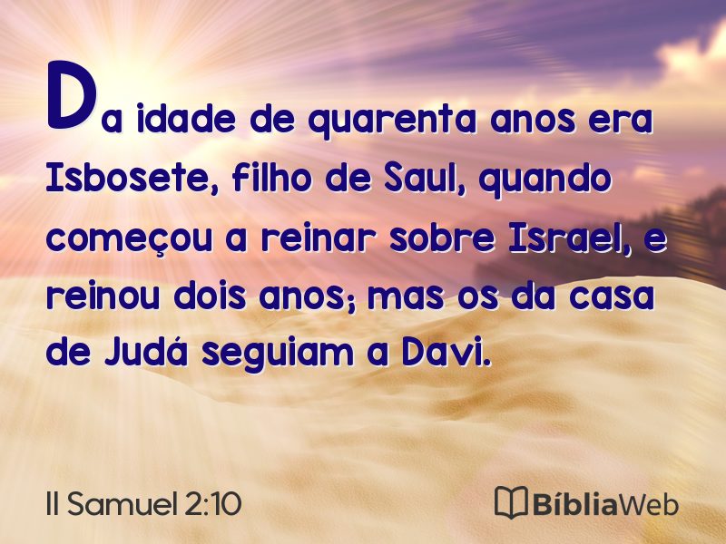II Samuel 2:10 em imagem para compartilhar