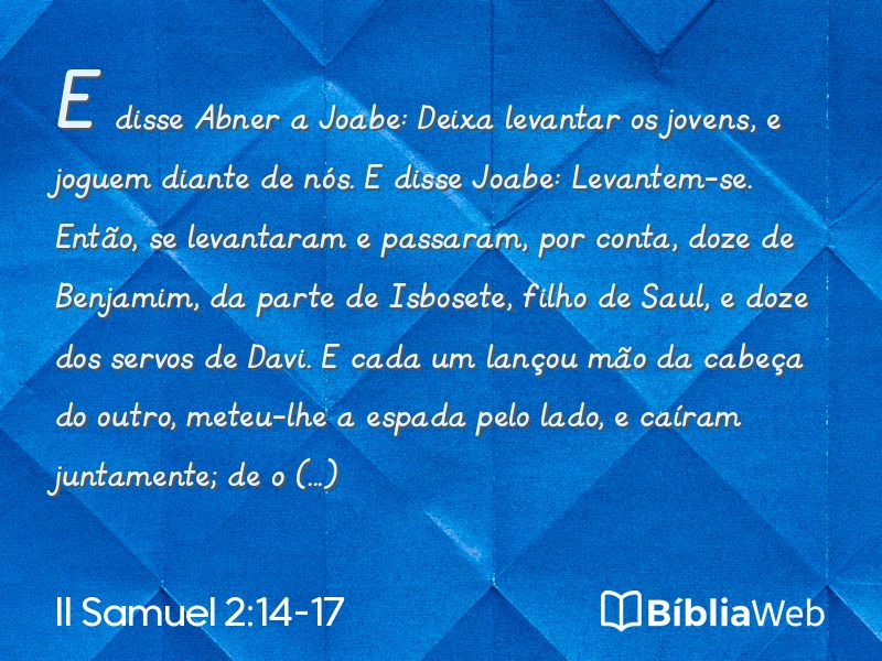 II Samuel 2:14-17 em imagem para compartilhar