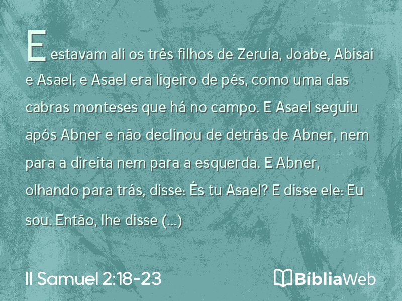 II Samuel 2:18-23 em imagem para compartilhar