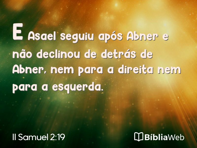 II Samuel 2:19 em imagem para compartilhar