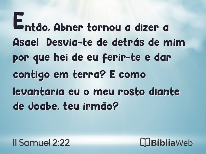 II Samuel 2:22 em imagem para compartilhar