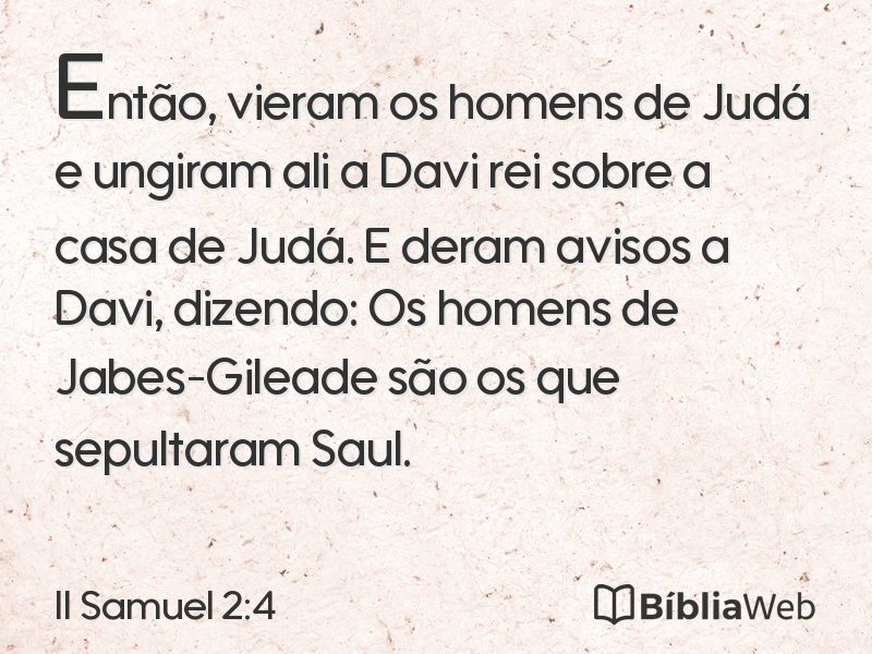 II Samuel 2:4 em imagem para compartilhar