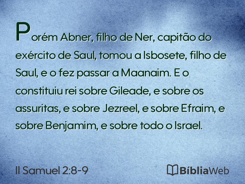 II Samuel 2:8-9 em imagem para compartilhar