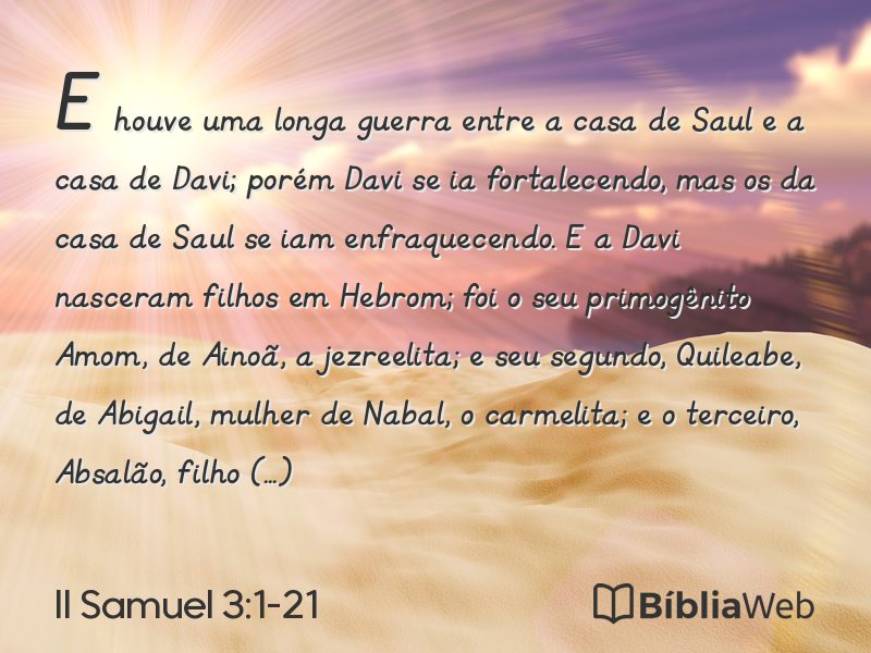 II Samuel 3:1-21 em imagem para compartilhar