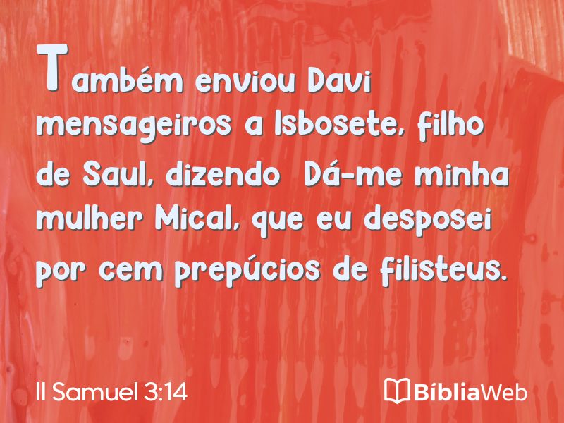 II Samuel 3:14 em imagem para compartilhar
