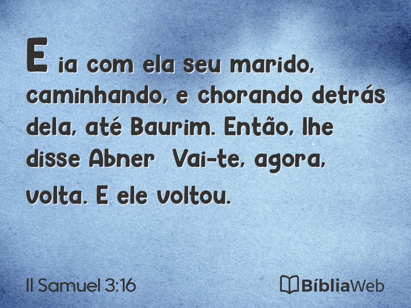 II Samuel 3:16 em imagem para compartilhar