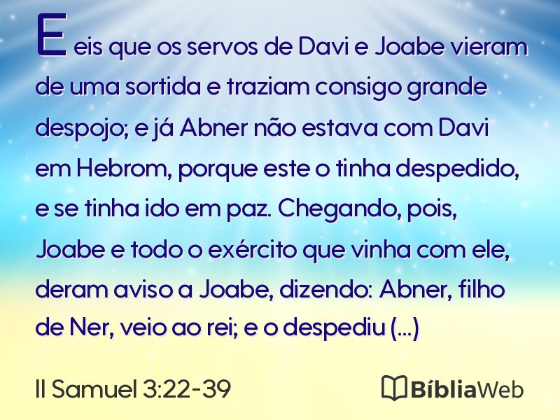 II Samuel 3:22-39 em imagem para compartilhar