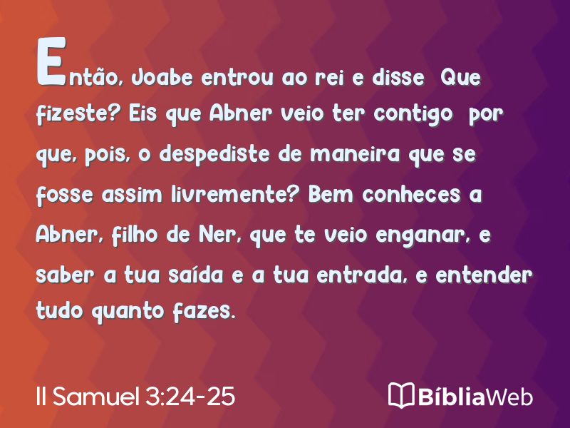II Samuel 3:24-25 em imagem para compartilhar