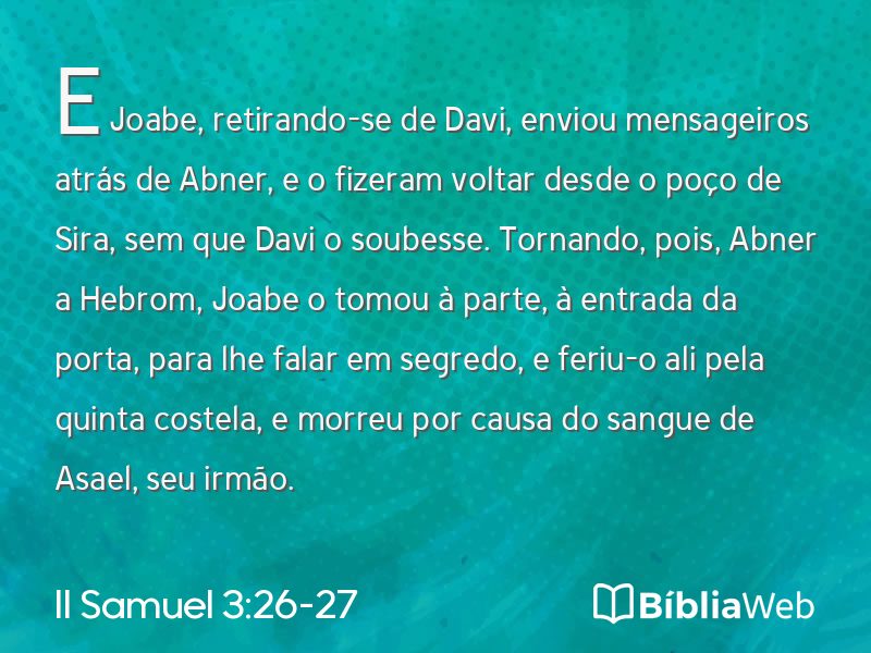 II Samuel 3:26-27 em imagem para compartilhar