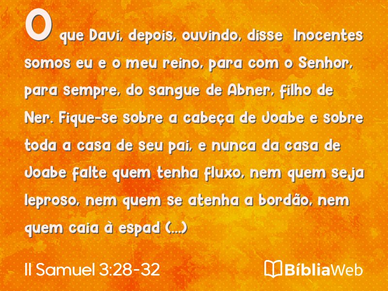II Samuel 3:28-32 em imagem para compartilhar