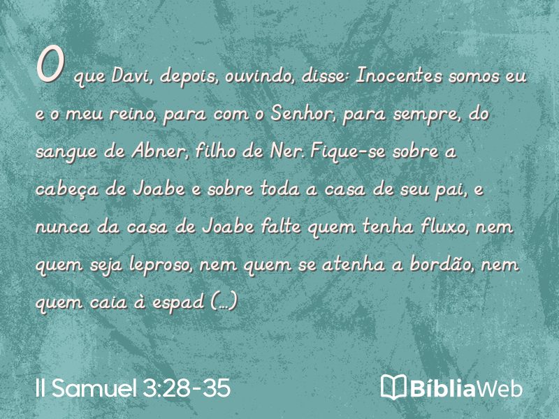 II Samuel 3:28-35 em imagem para compartilhar