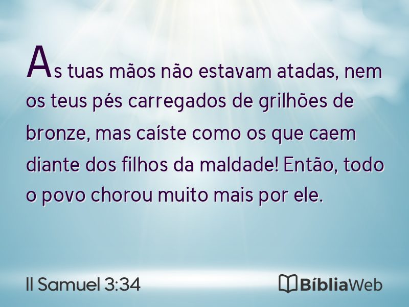 II Samuel 3:34 em imagem para compartilhar