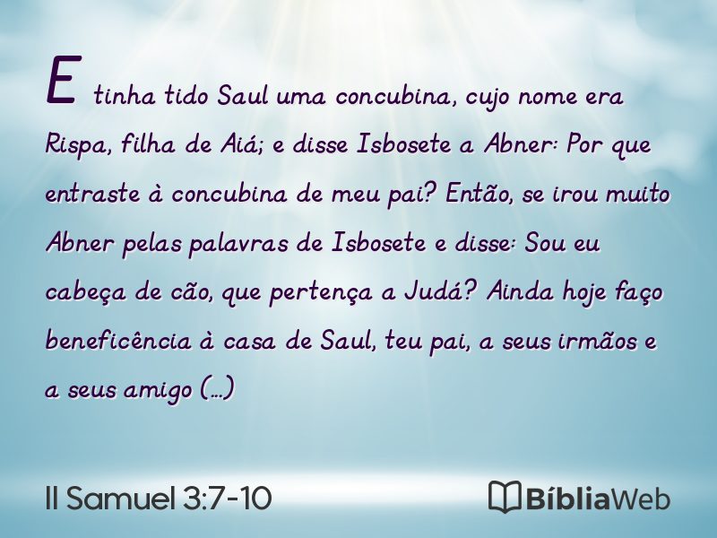 II Samuel 3:7-10 em imagem para compartilhar