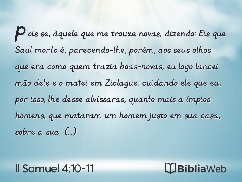 II Samuel 4:10-11 em imagem para compartilhar