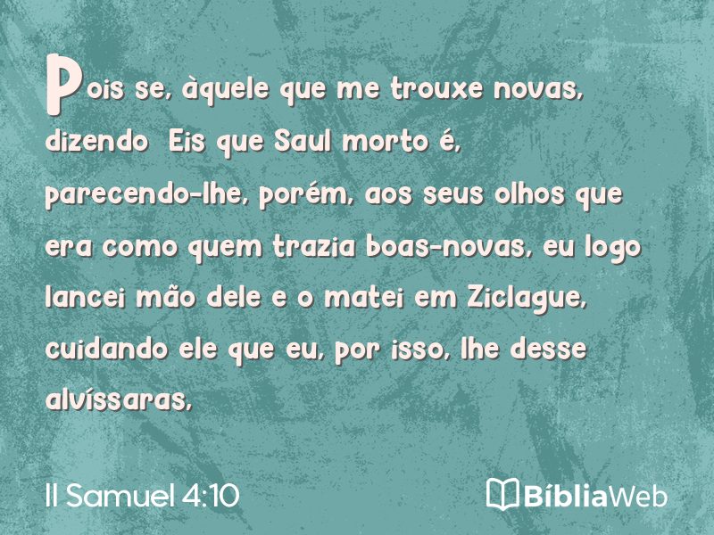 II Samuel 4:10 em imagem para compartilhar