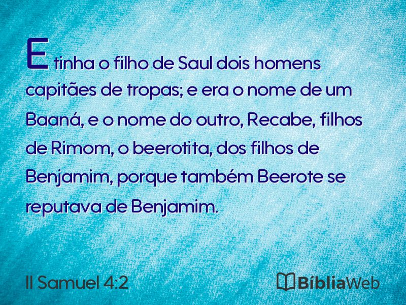 II Samuel 4:2 em imagem para compartilhar