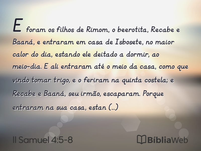 II Samuel 4:5-8 em imagem para compartilhar