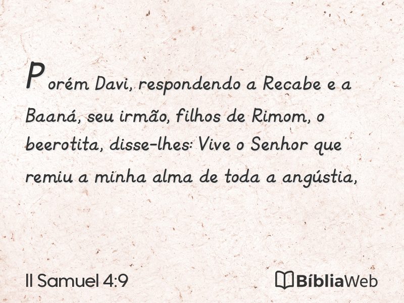 II Samuel 4:9 em imagem para compartilhar