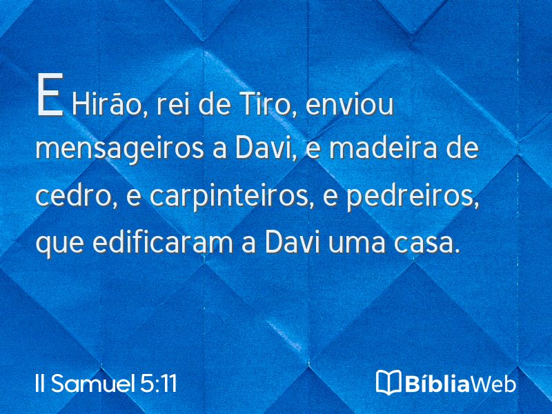 II Samuel 5:11 em imagem para compartilhar