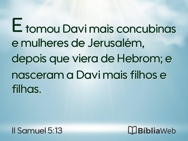 II Samuel 5:13 em imagem para compartilhar