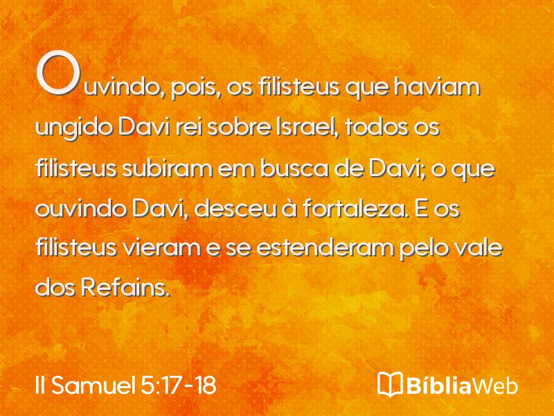 II Samuel 5:17-18 em imagem para compartilhar