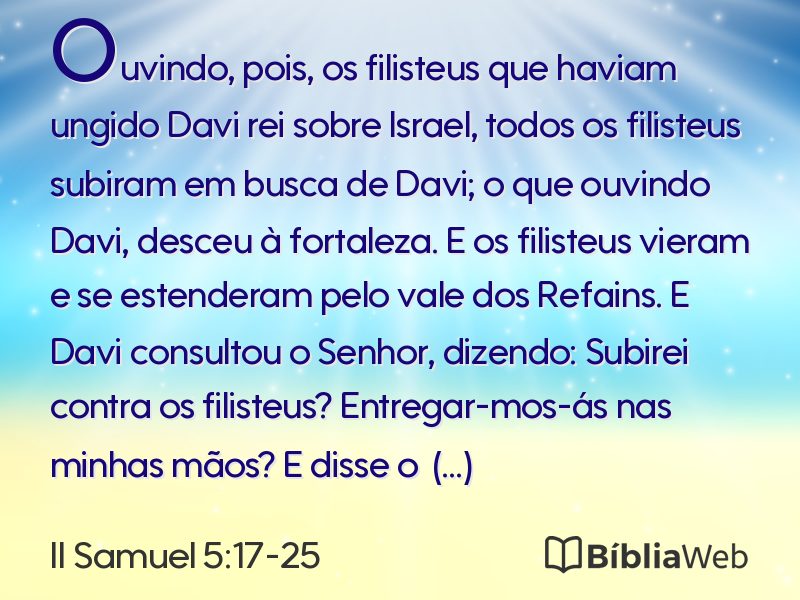 II Samuel 5:17-25 em imagem para compartilhar