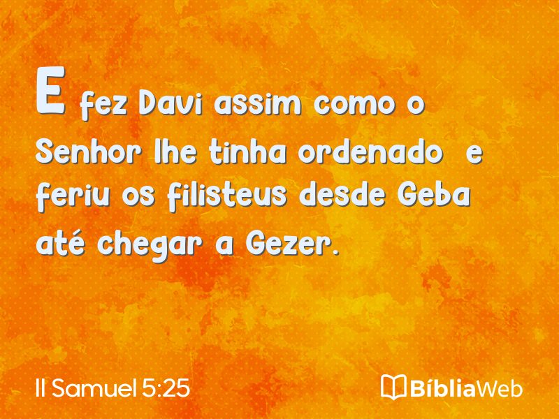 II Samuel 5:25 em imagem para compartilhar