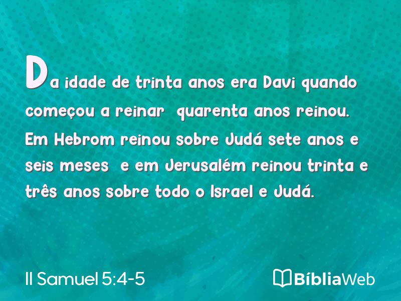II Samuel 5:4-5 em imagem para compartilhar