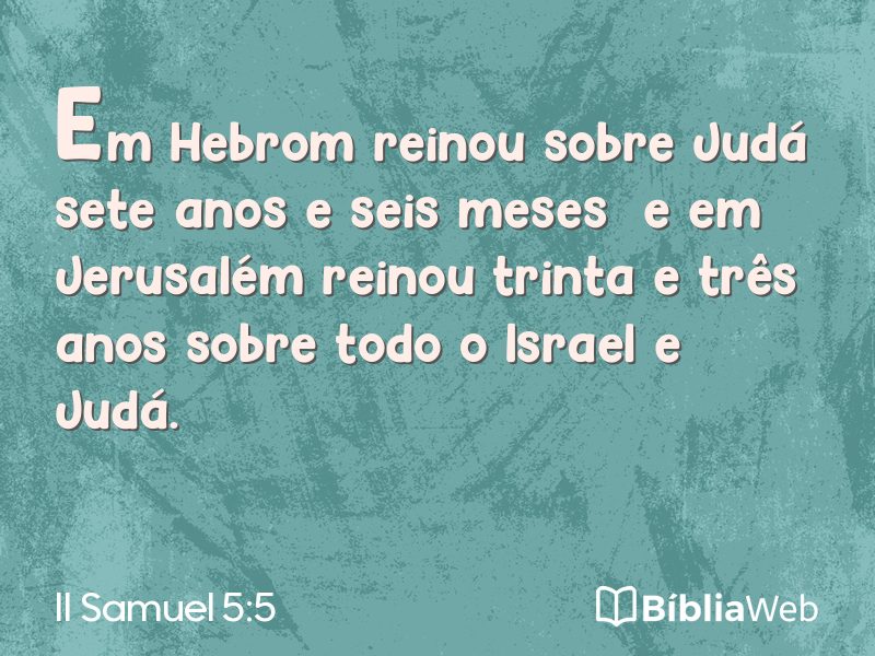 II Samuel 5:5 em imagem para compartilhar
