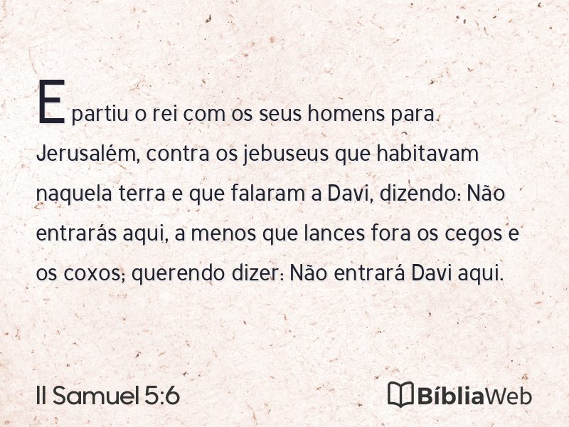 II Samuel 5:6 em imagem para compartilhar