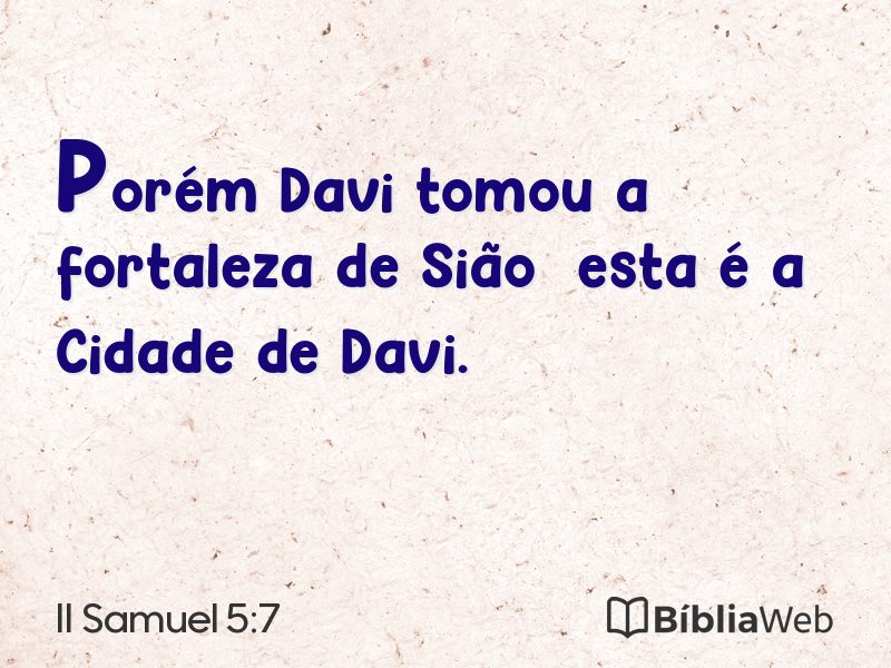 II Samuel 5:7 em imagem para compartilhar