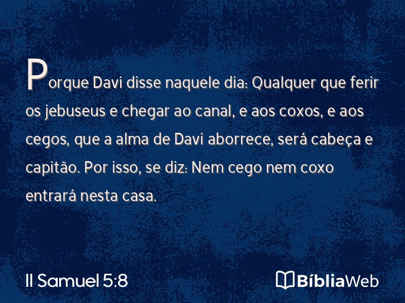 II Samuel 5:8 em imagem para compartilhar