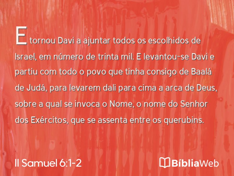 II Samuel 6:1-2 em imagem para compartilhar