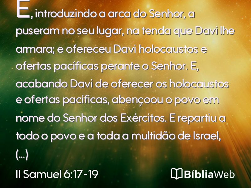 II Samuel 6:17-19 em imagem para compartilhar