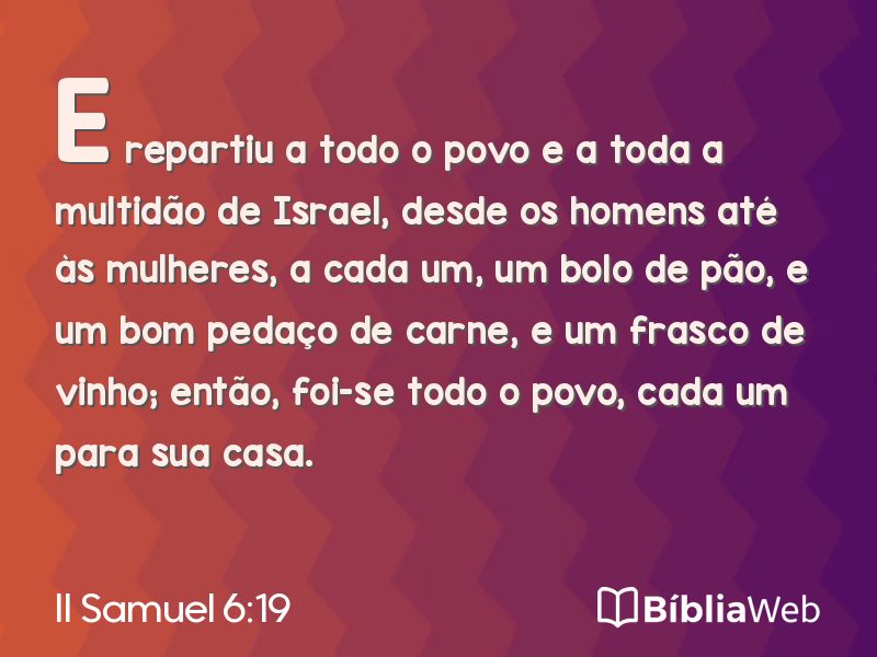 II Samuel 6:19 em imagem para compartilhar
