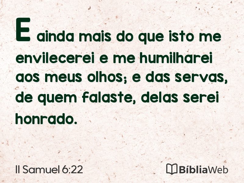 II Samuel 6:22 em imagem para compartilhar