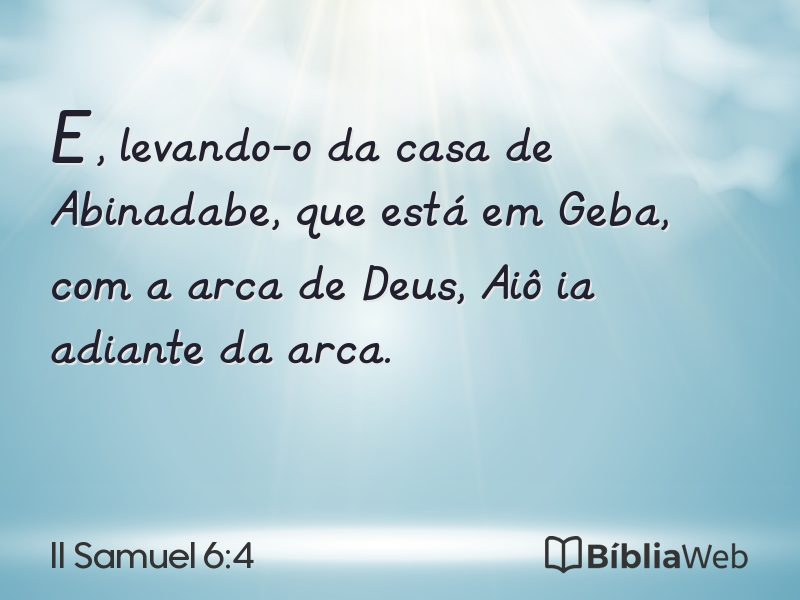 II Samuel 6:4 em imagem para compartilhar