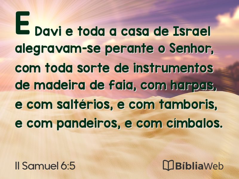 II Samuel 6:5 em imagem para compartilhar